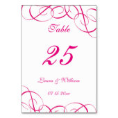 Cartes Numéro de table mariage | Fuchsia (Dos)