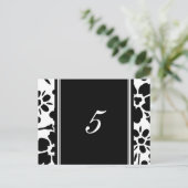 Cartes Numéro de table mariage noir et blanc (Debout devant)