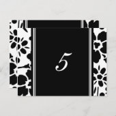Cartes Numéro de table mariage noir et blanc (Devant / Derrière)