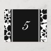 Cartes Numéro de table mariage noir et blanc (Dos)