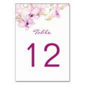 Cartes Numéro de table Tropical Purple Orchid (Dos)