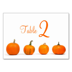Cartes Numéro De Tableau Avec Citrouille