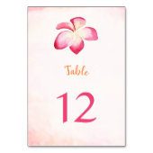 Cartes Numéro de tableau de la Plumeria Sunset (Dos)