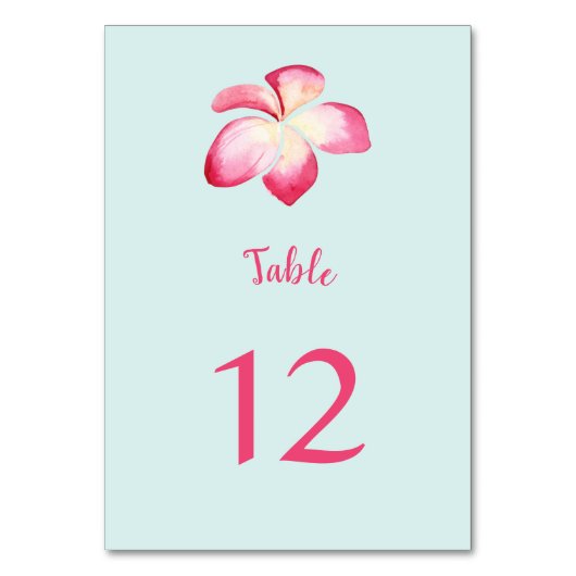 Cartes Numéro de tableau de la Plumeria tropicale (Dos)