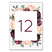 Cartes Numéro de tableau des Roses de Bourgogne Pe (Dos)