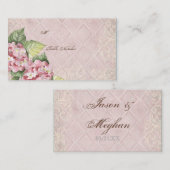 Cartes Numéro de tableau d'escorte - Hydrangea Ros (Devant / Derrière)