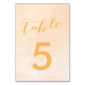 Cartes Numéro de tableau du Mariage d'aquarelle Ap (Dos)
