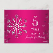 Cartes Numéro de tableau du Mariage de flocons de (Dos)