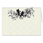 Cartes Numéro de tableau du Mariage vintage Birds (Devant horizontal)