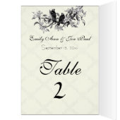 Cartes Numéro de tableau du Mariage vintage Birds (Intérieur (Gauche))