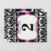 Cartes Numéro de tableau en argent rose et en Dama (Devant / Derrière)