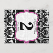 Cartes Numéro de tableau en argent rose et en Dama (Dos)