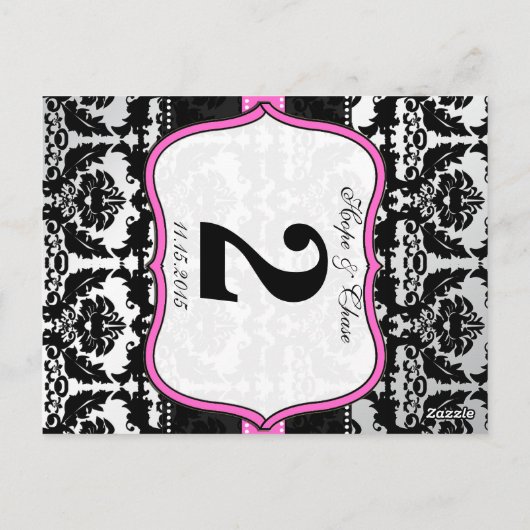 Cartes Numéro de tableau en argent rose et en Dama (Dos)