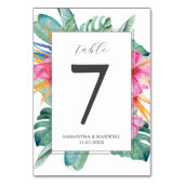 Cartes Numéro de tableau Floral Aquarelle (Dos)