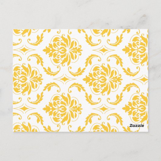 Cartes Numéro de tableau Mariage damassé jaune (Dos)