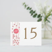 Cartes Numéro de tableau Mariage Monogramme (Debout devant)