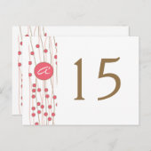 Cartes Numéro de tableau Mariage Monogramme (Devant / Derrière)