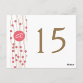 Cartes Numéro de tableau Mariage Monogramme (Dos)