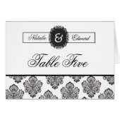 Cartes Numéro de tableau noir et blanc Damas (Devant Horizontal)