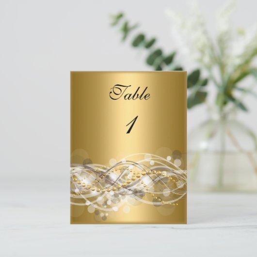 Cartes Numéro de tableau Or blanc (Debout devant)