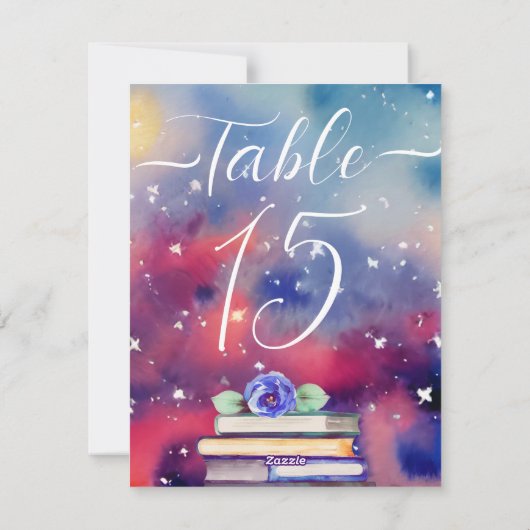 Cartes Numéro de tableau Purple & Rose (Dos)