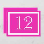 Cartes Numéro de tableau rose (Devant / Derrière)