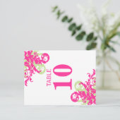 Cartes Numéro de tableau rose et vert (Debout devant)