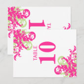 Cartes Numéro de tableau rose et vert (Devant / Derrière)