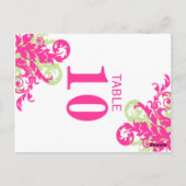 Cartes Numéro de tableau rose et vert (Dos)