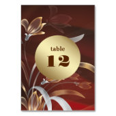 Cartes numéros de table élégantes Caoba | Floral G (Dos)