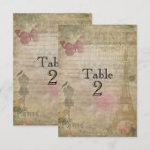 Cartes numérotées de table de mariage chic vintage (Devant / Derrière)