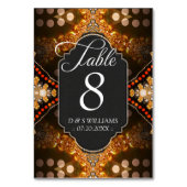 Cartes numérotées de table de mariage en or Boho t (Dos)
