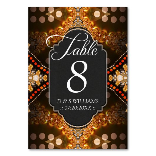 Cartes numérotées de table de mariage en or Boho t (Par défaut)