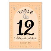 Cartes numérotées de table de mariage funky Doodle (Dos)