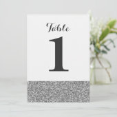 Cartes numérotées de table de mariage pailletées é (Debout devant)