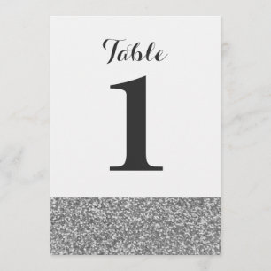Cartes numérotées de table de mariage pailletées é