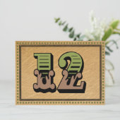 Cartes numérotées de table de mariage western vert (Debout devant)