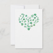 Cartes numérotées de table en aquarelle verte Chos (Dos)