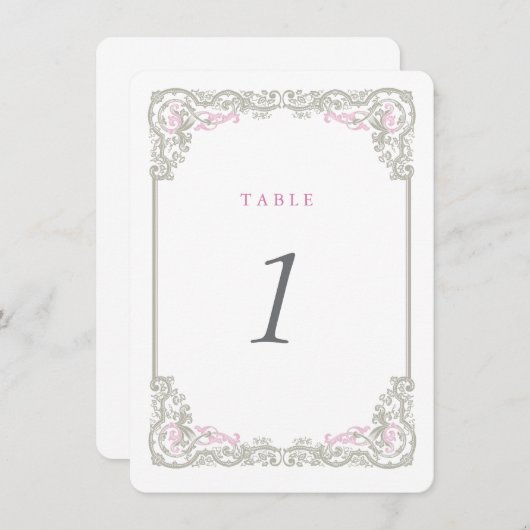 Cartes numérotées de table Glam vintage (Devant / Derrière)