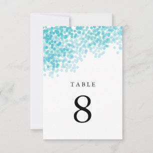 Cartes numérotées de table Pluie de Lumière Turquo