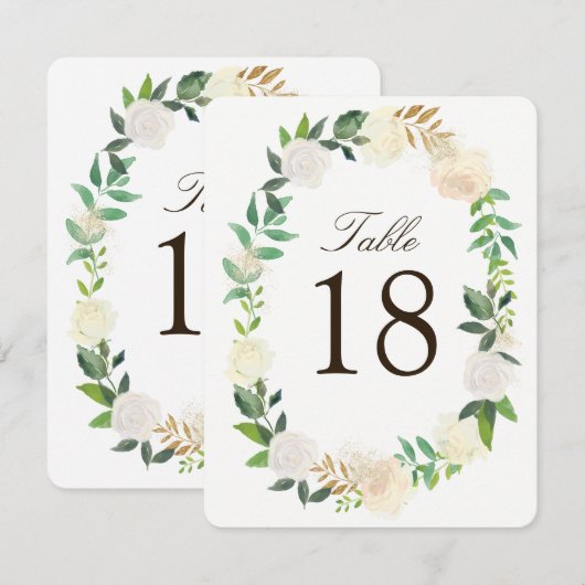 Cartes numérotées de table Romantique Rustique de (Devant / Derrière)