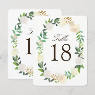 Cartes numérotées de table Romantique Rustique de