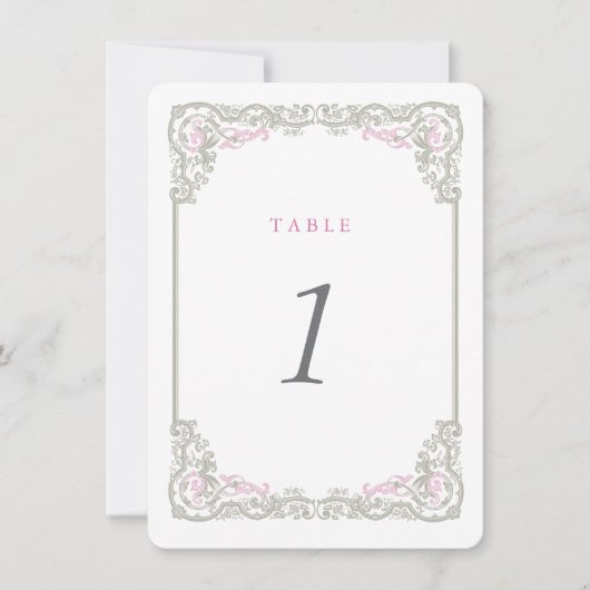 Cartes numérotées de table Vintage Glam (Devant)
