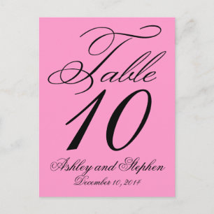 Cartes numérotées élégantes de table de mariage ro