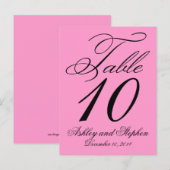 Cartes numérotées élégantes de table de mariage ro (Devant / Derrière)