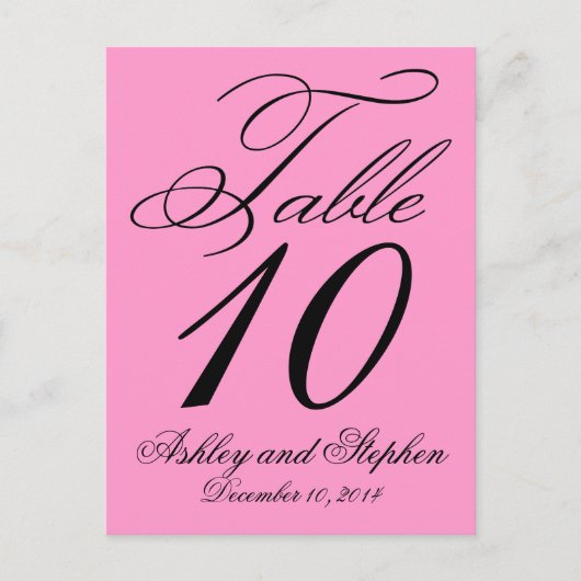 Cartes numérotées élégantes de table de mariage ro (Devant)
