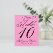 Cartes numérotées élégantes de table de mariage ro (Debout devant)
