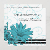 Cartes nuptiales bleues et blanches d'invitation (Devant / Derrière)