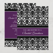 Cartes nuptiales d'invitation de déjeuner de (Devant / Derrière)