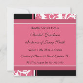 Cartes nuptiales d'invitation de déjeuner de rose (Dos)